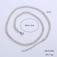 304 Stainless Steel 18K Gold Plated Simple Style Shiny Inlay Solid Color Artificial Rhinestones Necklace sku image 4