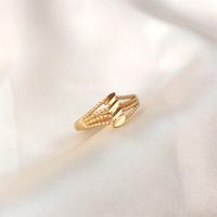 Copper 18K Gold Plated Elegant Simple Style Hollow Out Solid Color Open Rings main image 5