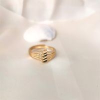 Copper 18K Gold Plated Elegant Simple Style Hollow Out Solid Color Open Rings main image 6