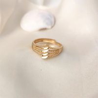 Copper 18K Gold Plated Elegant Simple Style Hollow Out Solid Color Open Rings main image 3