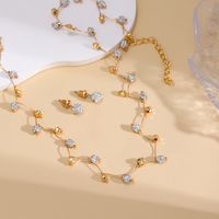 Elegant Lady Classic Style Geometric 18K Gold Plated Copper Alloy Copper Wholesale Earrings Necklace main image 1