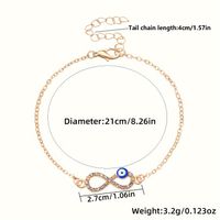 Vintage Style Simple Style Classic Style Number Eye Alloy Plating K Gold Plated Women's Anklet main image 2