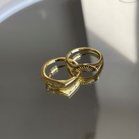 Copper 14K Gold Plated IG Style Baroque Style Commute Polishing Sun Moon Rings main image 3