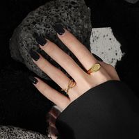 Copper 14K Gold Plated IG Style Baroque Style Commute Polishing Sun Moon Rings main image 7
