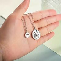 304 Stainless Steel Basic Modern Style Classic Style Round Dandelion Pendant Necklace main image 4