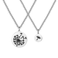 304 Stainless Steel Basic Modern Style Classic Style Round Dandelion Pendant Necklace main image 3