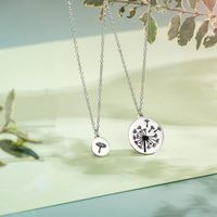 304 Stainless Steel Basic Modern Style Classic Style Round Dandelion Pendant Necklace main image 6