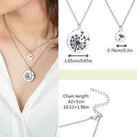 304 Stainless Steel Basic Modern Style Classic Style Round Dandelion Pendant Necklace main image 2