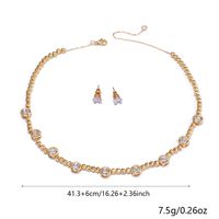 Copper 18K Gold Plated Simple Style Shiny Inlay Geometric Artificial Rhinestones Jewelry Set main image 2