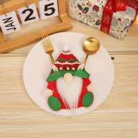 Christmas Cartoon Style Santa Claus Polyester Family Gathering Party Festival Cutlery Bag sku image 1