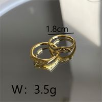 Copper 14K Gold Plated IG Style Baroque Style Commute Polishing Sun Moon Rings sku image 5