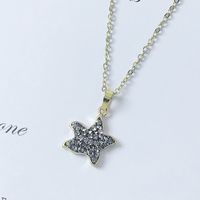 Sterling Silver Gold Plated Basic Simple Style Classic Style Plating Inlay Star Beetles Artificial Crystal Pendant Necklace main image 10