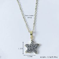 Sterling Silver Gold Plated Basic Simple Style Classic Style Plating Inlay Star Beetles Artificial Crystal Pendant Necklace main image 2