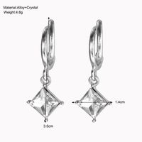 1 Paire Style IG Brillant Rhombe Incruster Métal Cristal Boucles D'oreilles main image 2