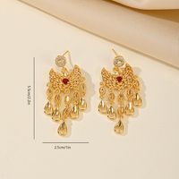 1 Pair Lady Formal Geometric Moon Inlay Copper Zircon 18K Gold Plated Drop Earrings main image 2