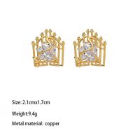 1 Pair Casual Ethnic Style Human Face Lock Chain Laser Carving Metal Copper Brass Drop Earrings sku image 1