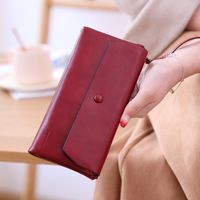 Women's Solid Color Pu Leather Zipper Wallets sku image 22