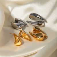 1 Pair IG Style Simple Style Water Droplets 316 Stainless Steel  18K Gold Plated Ear Studs main image 1