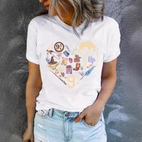 Women's T-shirt Short Sleeve T-Shirts Printing Streetwear Cartoon Heart Shape main image 3