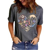 Women's T-shirt Short Sleeve T-Shirts Printing Streetwear Cartoon Heart Shape main image 2