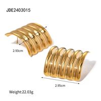 1 Pair IG Style Modern Style Classic Style Waves Solid Color Spiral Stripe Plating 304 Stainless Steel 18K Gold Plated Ear Studs main image 2