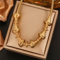 304 Stainless Steel 18K Gold Plated Hip-Hop Simple Style Irregular Spiral Necklace main image 3