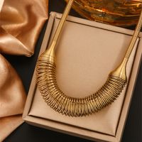 304 Stainless Steel 18K Gold Plated Hip-Hop Simple Style Irregular Spiral Necklace main image 7