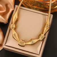 304 Stainless Steel 18K Gold Plated Hip-Hop Simple Style Irregular Spiral Necklace main image 5