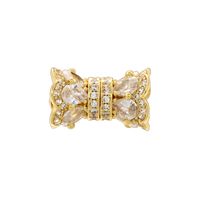 1 Piece Copper Zircon 18K Gold Plated Solid Color Beads Jewelry Buckle sku image 3