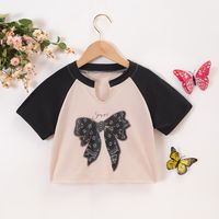 Cute Bow Knot Polyester T-shirts & Blouses main image 1