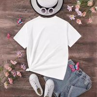 Style Simple Lettre Forme De Cœur Fleur Polyester T-shirts & Blouses main image 2