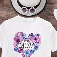 Simple Style Letter Heart Shape Flower Polyester T-shirts & Blouses main image 3