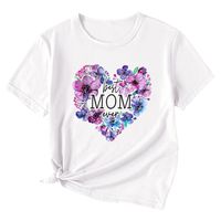 Style Simple Lettre Forme De Cœur Fleur Polyester T-shirts & Blouses main image 5