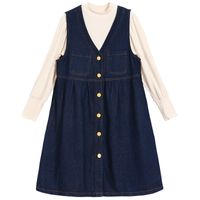 Casual Retro Solid Color Polyester Girls Dresses main image 5