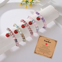 IG Style Simple Style Apple Natural Stone Titanium Steel Beaded Enamel Inlay Zircon Women's Bracelets main image 7