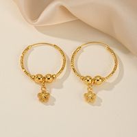 1 Piece Basic Bridal Classic Style Round Flower Copper 18K Gold Plated Hoop Earrings main image 4