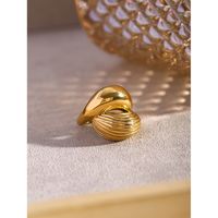 IG Style Simple Style Water Droplets 304 Stainless Steel 18K Gold Plated Rings In Bulk main image 6