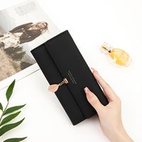 Women's Solid Color Pu Leather Buckle Wallets sku image 35