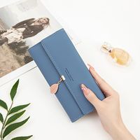 Women's Solid Color Pu Leather Buckle Wallets sku image 28