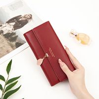 Women's Solid Color Pu Leather Buckle Wallets sku image 29