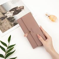 Women's Solid Color Pu Leather Buckle Wallets sku image 33
