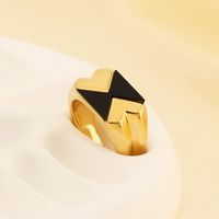 Basic Simple Style Classic Style Triangle Round 304 Stainless Steel 18K Gold Plated Rings In Bulk main image 4
