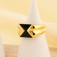 Basic Simple Style Classic Style Triangle Round 304 Stainless Steel 18K Gold Plated Rings In Bulk main image 1