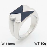 Basic Simple Style Classic Style Triangle Round 304 Stainless Steel 18K Gold Plated Rings In Bulk sku image 1