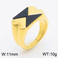 Basic Simple Style Classic Style Triangle Round 304 Stainless Steel 18K Gold Plated Rings In Bulk main image 3