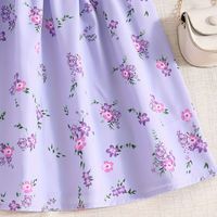 Elegant Princess Pastoral Ditsy Floral 3D Print Cotton Blend Girls Dresses main image 4