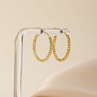 1 Piece Elegant Lady Bridal Round Copper Gold Plated Hoop Earrings main image 4