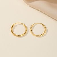 1 Piece Elegant Lady Bridal Round Copper Gold Plated Hoop Earrings main image 3