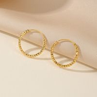 1 Piece Elegant Lady Bridal Round Copper Gold Plated Hoop Earrings main image 5