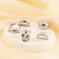 Basic Modern Style Classic Style Geometric Solid Color 304 Stainless Steel 18K Gold Plated Rings In Bulk main image 6